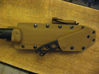   and BK11/14 custom Kydex Knife Sheath with firesteel in coyote brown