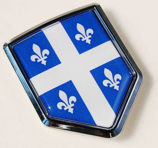 Quebec Canada Flag Chrome Emblem Car Decal Fleur De Lis