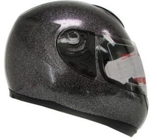   Face Motorcycle Helmet Glitter Black Metal Flake Metalflake ~S M L XL