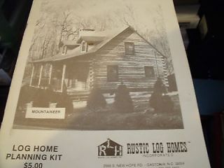 1978 Log Home Planning Kit (Rustic Log Homes Inc) Gastonia NC (58 pp)