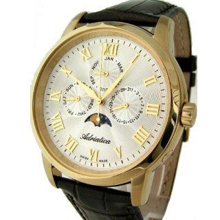 Adriatica of Switzerland Mens Dress Watch with Moon Phase and Full 