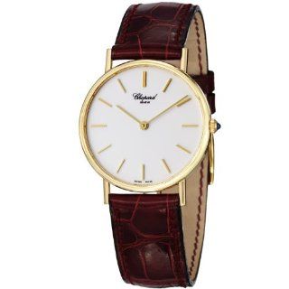 Chopard Mens 161091 0001 Classic Maroon Leather Strap Watch Watches 