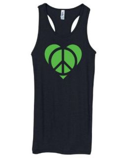 Peace Heart Black Racerback Yoga Tank Clothing