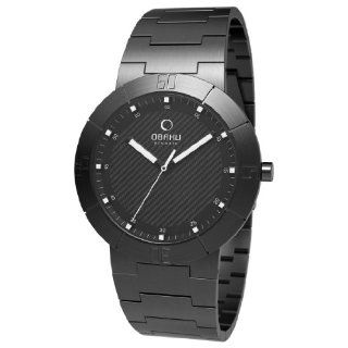 Obaku Mens V140LBBSB Black Stainless Steel Quartz Watch with Black 