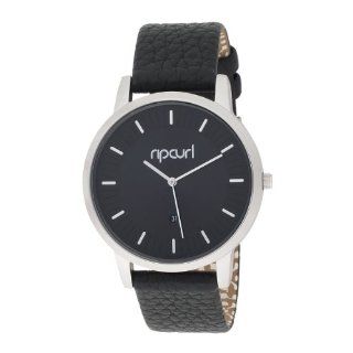Rip Curl Womens A2381G BLK Linden Black Leather Watch Watches 