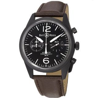   CARBON Vintage Black Dial and Brown Strap Watch Watches 