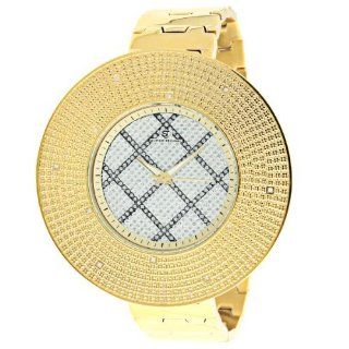   Plated Oversized Super Techno Diamond Mens Watch: Watches: 