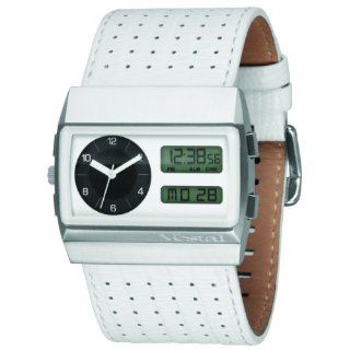 Vestal Mens MCW028 Monte Carlo White Lizard Print Leather Watch 