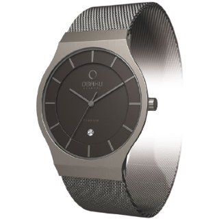 Obaku Mens V100GCBRB Day date Black Leather Watch Watches  