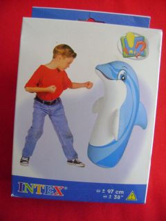 NEW CHILDRENS INFLATABLE BOPPER BOP PUNCH BAG DOLPHIN. FUN TOY 97cms