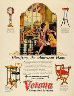 1926 Ad Chicago Hardware Foundry Verona Metal Furniture   ORIGINAL 