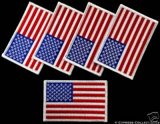 LOT OF 5 USA AMERICAN FLAG iron on PATCH United States EMBROIDERED new 