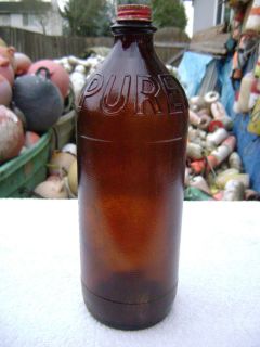 BEACHCOMBED BROWN PUREX GLASS BOTTLE (B83)
