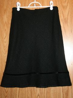 Womens GAP Skirt Size 6 Black Boucle Tulip Lined Wool Acrylic Blend 