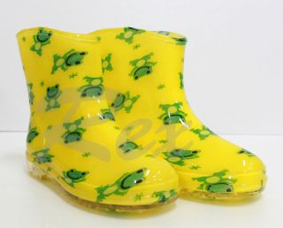    New Kids Cute Yellow Rubber Boots Wellies for Rain Snow and Garden