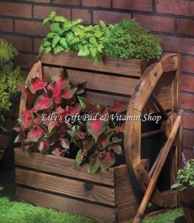   Two Tier PLANTER Spring Time GARDEN Decor FLOWER BOXES Wood (#13842