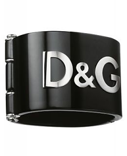 Dolce & Gabbana Bracelet, Black Resin Logo Cuff   Jewelry 