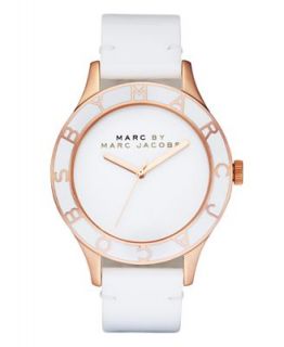 Marc by Marc Jacobs Watch, Womens Blade White Patent Leather Strap 