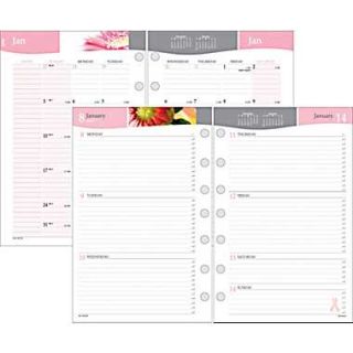 2013 Day Runner® Pink Ribbon Weekly/Monthly Planner Refills, 5 1/2 x 
