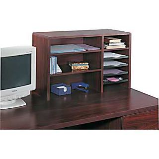 Safco® 7 Compartment Wood Desktop Organizer, Mahogany  