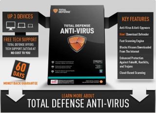 Total Defense Anti Virus Software   3 Devices 