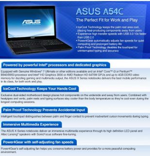 ASUS A54C TB31 Laptop Computer   2nd generation Intel Core i3 2330M 2 