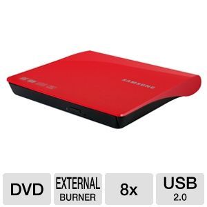 Samsung SE 208AB External DVD Writer   8X, USB 2.0, 1.0MB, Red at 