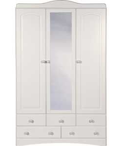 Buy New Aviemore 3 Door 5 Drawer Wardrobe with Mirror   White at Argos 
