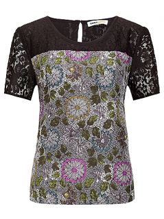 Buy Clements Ribeiro for John Lewis Silk Lace Printed Top, Print 