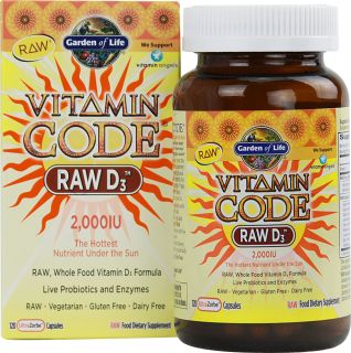 Garden of Life Vitamin Code® RAW D3™    2000 IU   120 UltraZorbe 