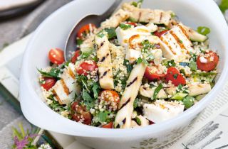 Quinoa and bulgar salad with halloumi and courgettes   Tesco Real Food 