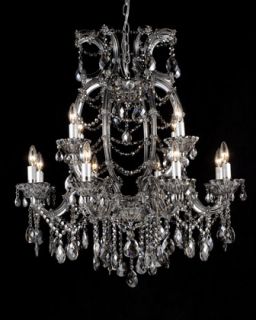 12 Light Smoke Crystal Chandelier   The Horchow Collection