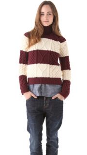 DSQUARED2 Stripe Cable Turtleneck Sweater  