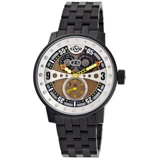 GV2 by Gevril Powerball Big Date Watch   Black Steel (For Men) in Gold 