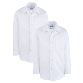 Buy John Lewis Long Sleeve Non Iron Shirt, Pack of 2, White online at 