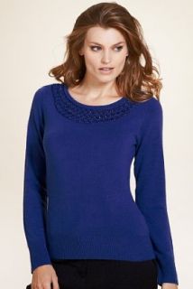 Per Una Embroidered & Sequin Embellished Knitted Top   Marks & Spencer 