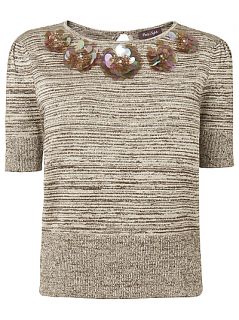 Buy Phase Eight Space Dye Floral Neck Jumper, Neutral online at 