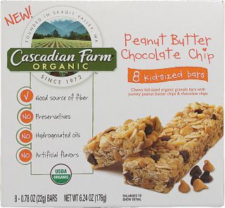 Cascadian Farms Chewy Granola Bars Peanut Butter Chocolate Chip    6 