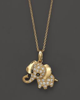 Diamond Elephant Pendant Necklace in 14K Yellow Gold, .20 ct. t.w., 16 