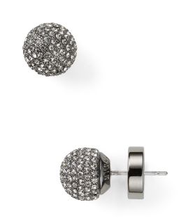 Michael Kors Pavé Ball Hematite Black Diamond Earrings  Bloomingdale 