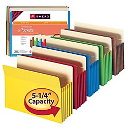 Smead Top Tab Expanding File Pockets Letter Size Assorted Colors Pack 