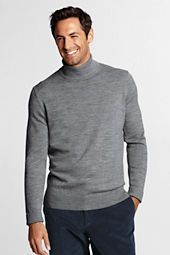 Mens Solid Merino Wool Turtleneck Sweater
