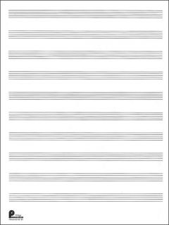 Music Sales Manuscript Paper No.2 24 Double Fold Sheets, 9X12, 10 