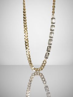 Gold Crystal Chain Necklace   Ralph Lauren Look 50   RalphLauren