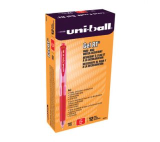 uni ball Signo Gel RT Retractable Gel Ink Pens, Micro Point, Red 12pk