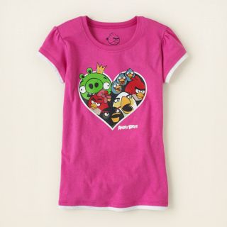girl   graphic tees   licensed   Angry Bird heart graphic tee 