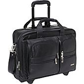 SOLO Nappa Leather Rolling case w/ 15.6 Removable Laptop Sleeve
