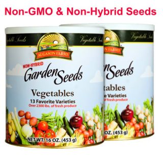 Augason Farms Non Hybrid Vegetable Garden Seeds, 16 Oz. Can, 2 Pk 