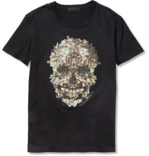 Alexander McQueen Floral Skull Print Cotton Jersey T Shirt  MR PORTER