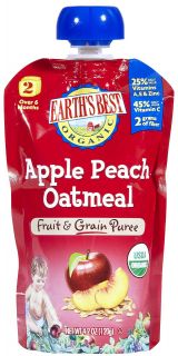 Earths Best 2nd Foods Apple Peach Oatmeal   6 pk   